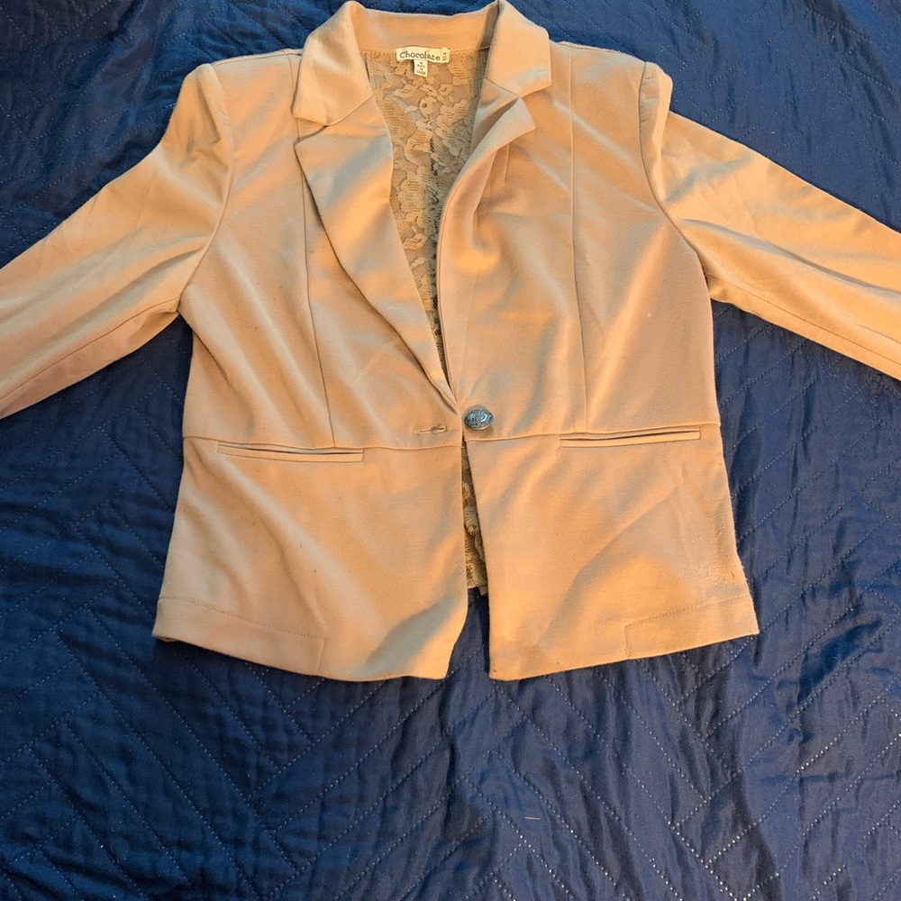 Gray Blazer with Lace